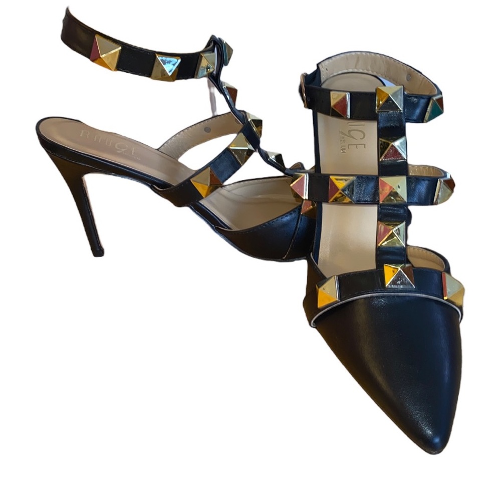 High heel shoes black/gold